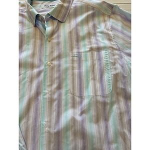 Tommy Bahamas Men's Xl Dress Shirt Button Up Long Sleeve Pima cotton Blend